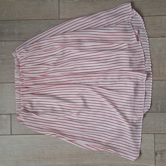 Ya Size S White Red Striped A-line Skirt - Picture 2 of 5